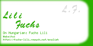 lili fuchs business card